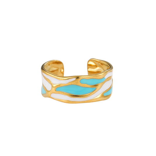 An Abstract Print Adjustable Ring