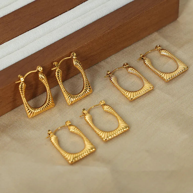 Hip-Hop Solid Color Plating Titanium Steel 18K Gold Plated Ear Studs