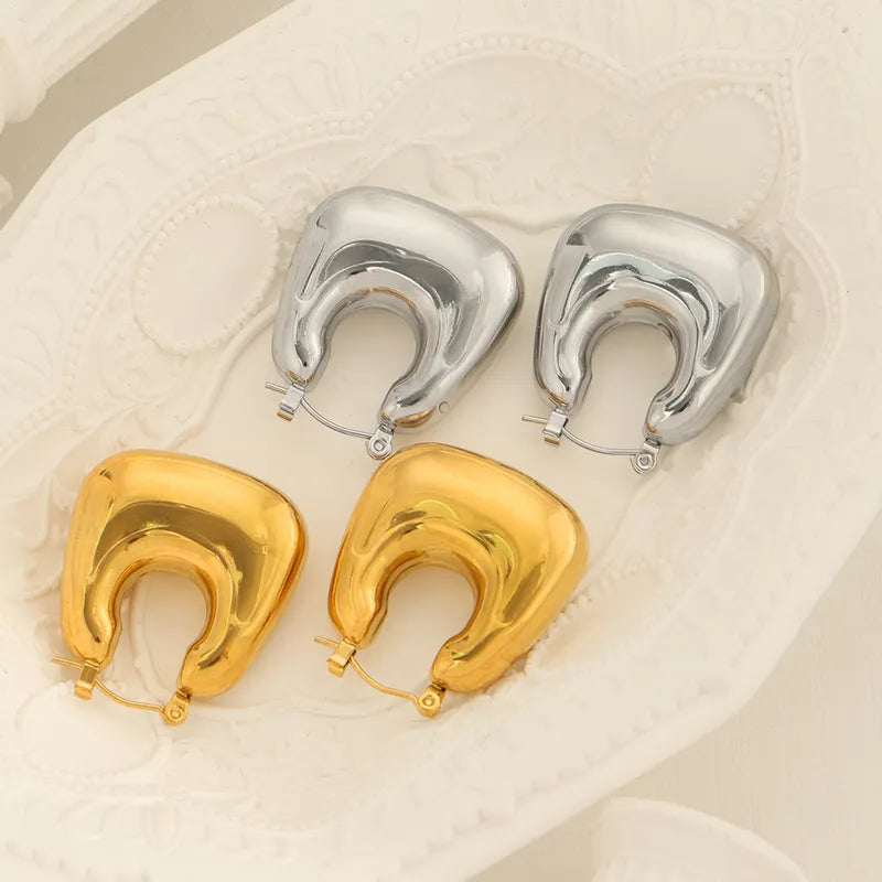 Casual Elegant Simple Style Bag Titanium Steel 18K Gold Plated Earrings