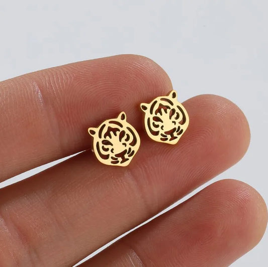 Tiger Plating 304 Stainless Steel 18K Gold Plated Earring