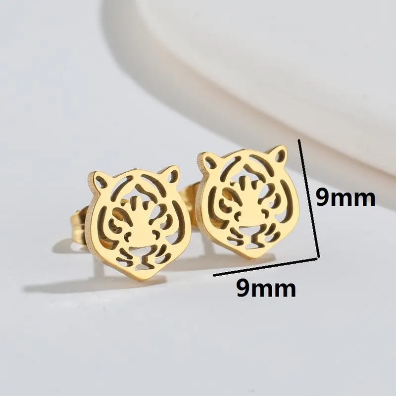 Tiger Plating 304 Stainless Steel 18K Gold Plated Earring