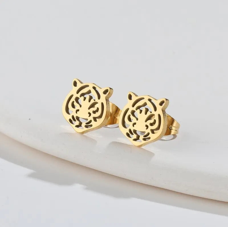 Tiger Plating 304 Stainless Steel 18K Gold Plated Earring