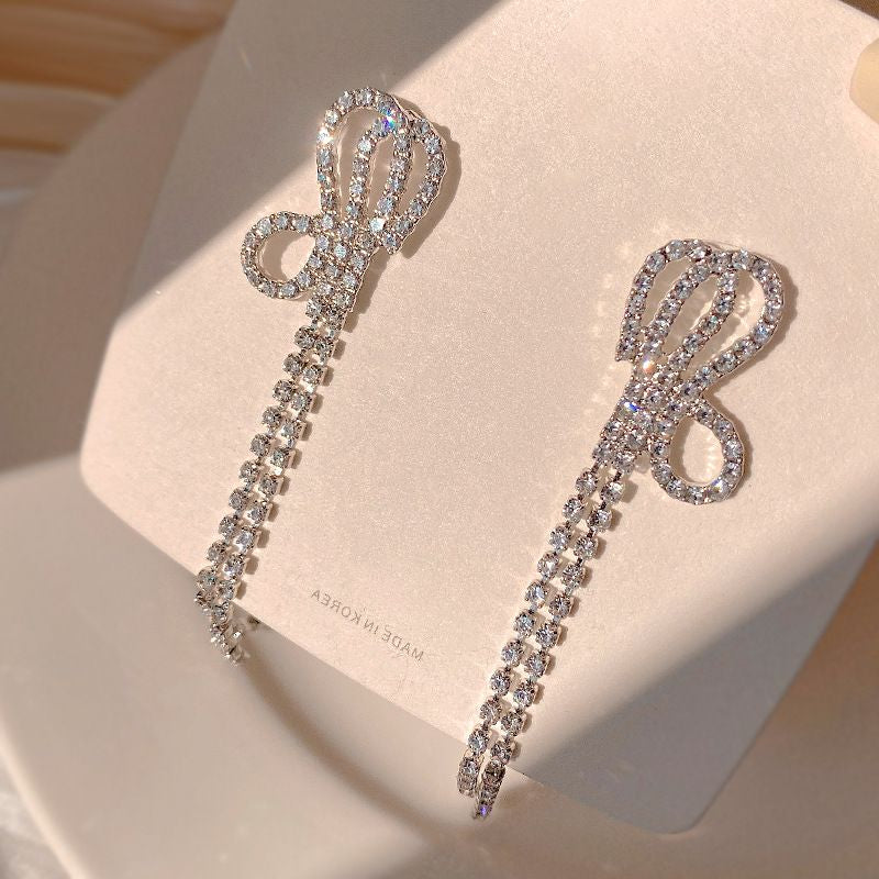 Style Butterfly Plating Inlay Sterling Silver Zircon Silver Plated Drop Earrings