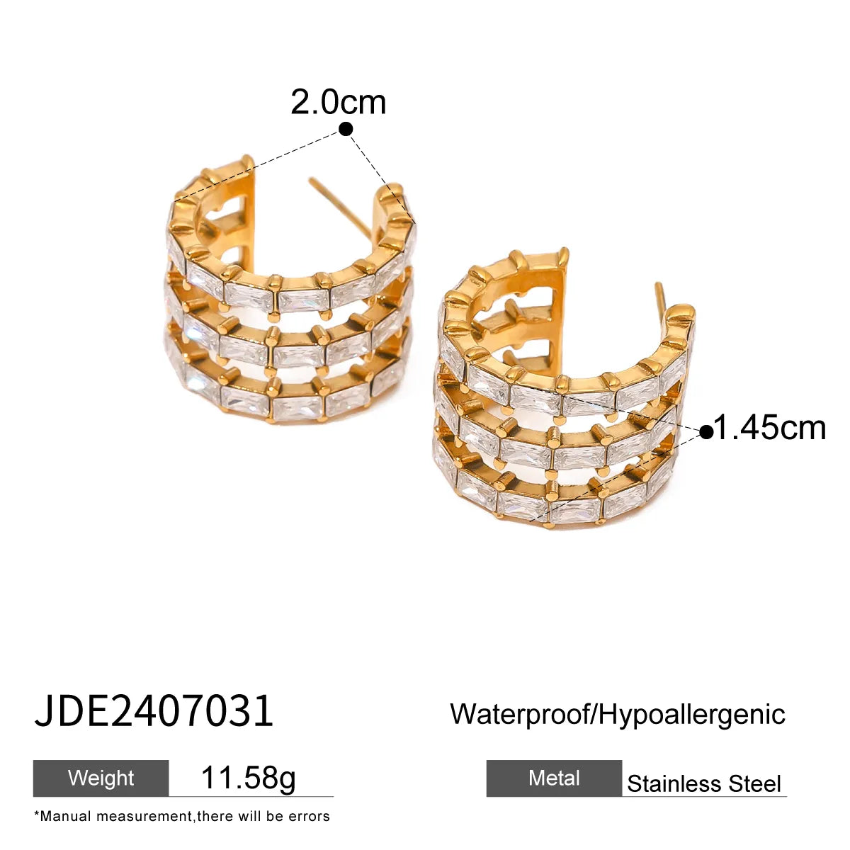 Simple Style Classic Style Geometric 304 Stainless Steel 18K Gold Plated Ear Stud