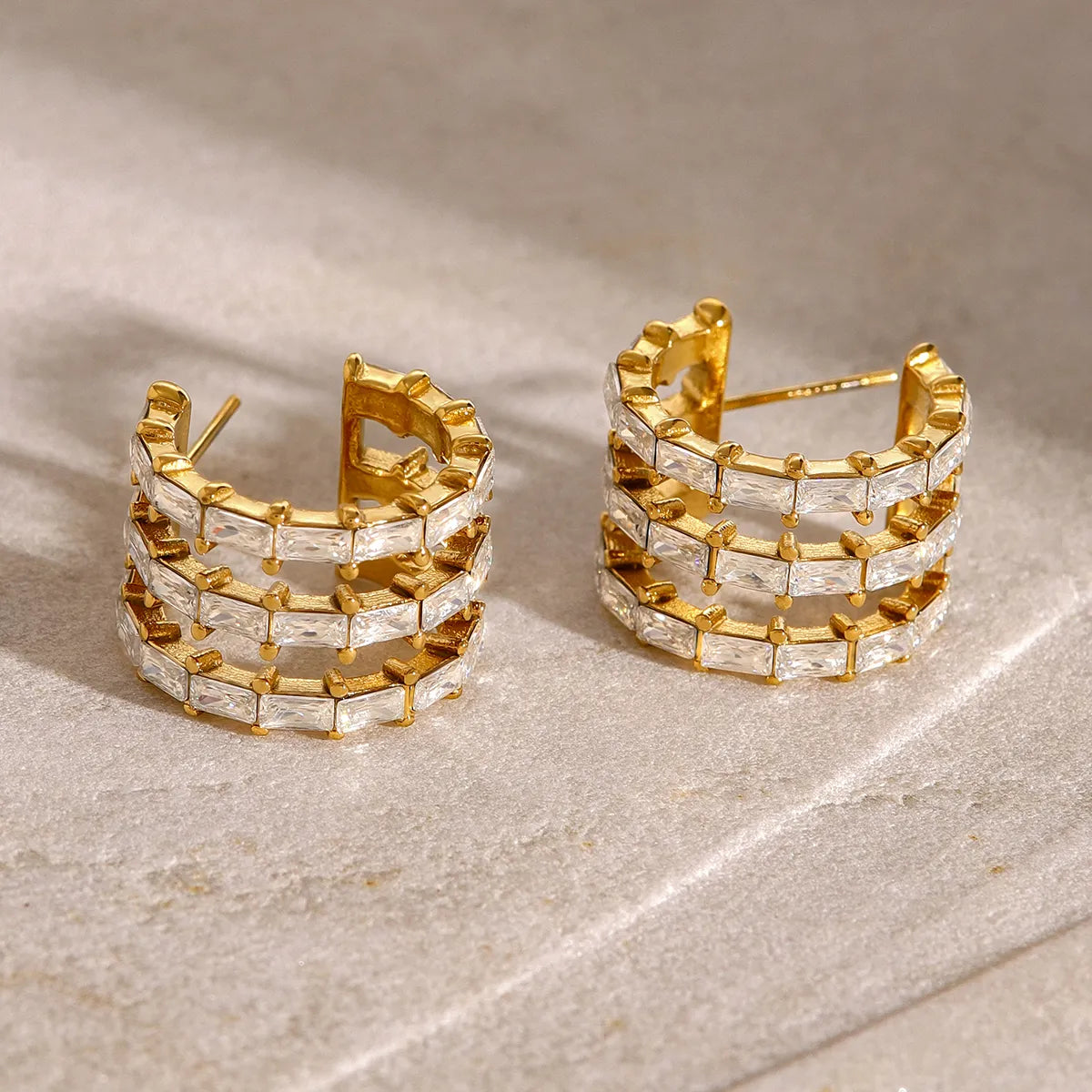 Simple Style Classic Style Geometric 304 Stainless Steel 18K Gold Plated Ear Stud