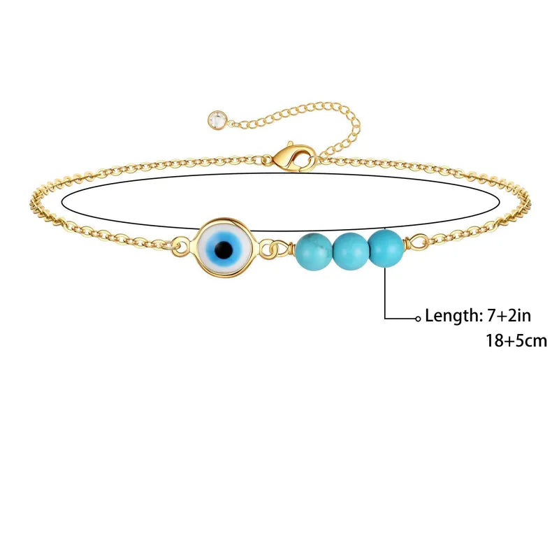 Retro Evil Eye 18K Gold Plated 304 Stainless Steel Bracelet