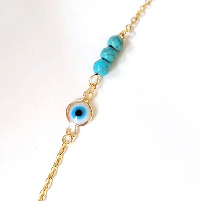 Retro Evil Eye 18K Gold Plated 304 Stainless Steel Bracelet
