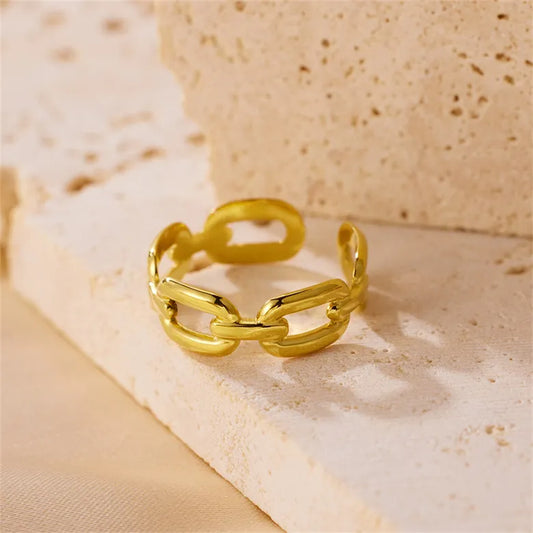 Twisted Classic Style Geometric Stainless Steel Plating 18K Gold Plated