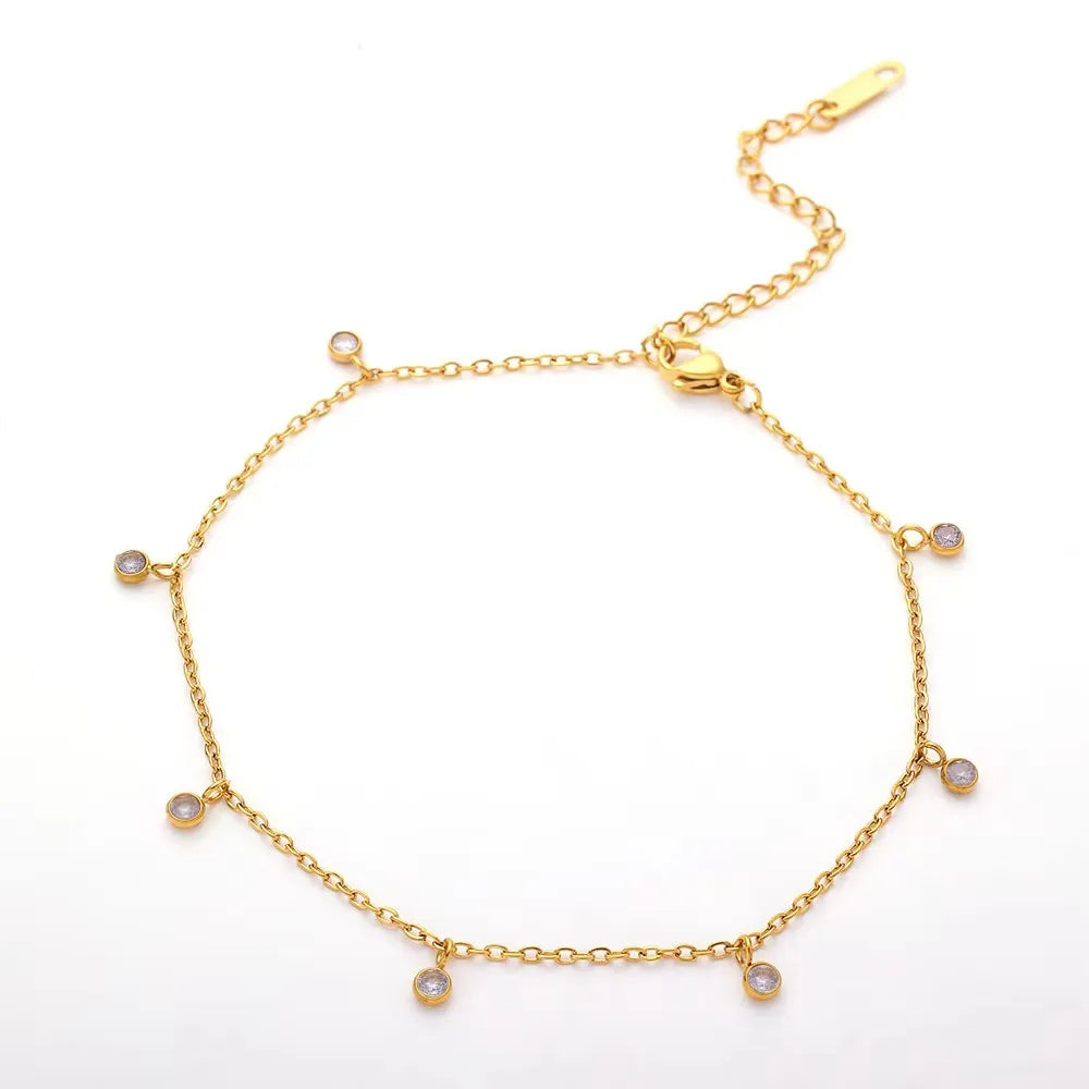 Color Stainless Steel Plating 18k Gold Plated Women's Anklet