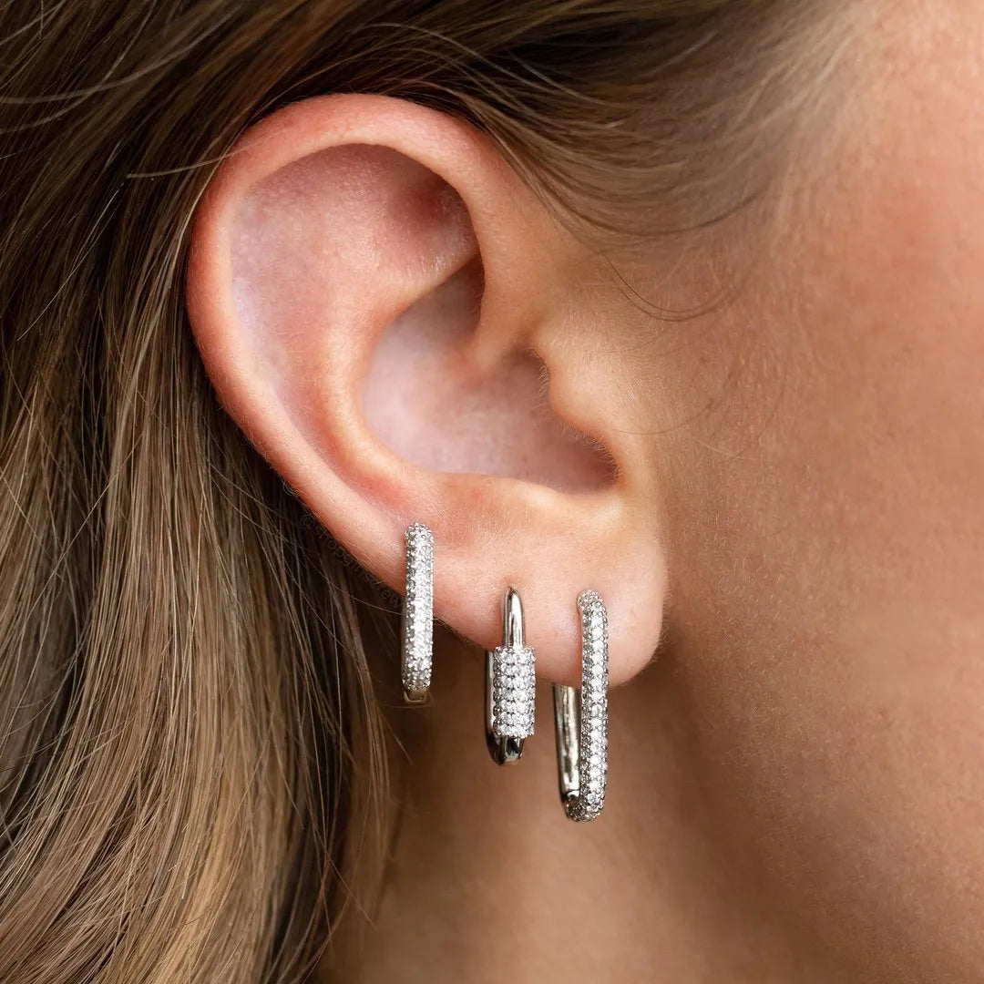 1 Set Elegant Simple Style Geometric Plating Inlay Brass Zircon Earrings