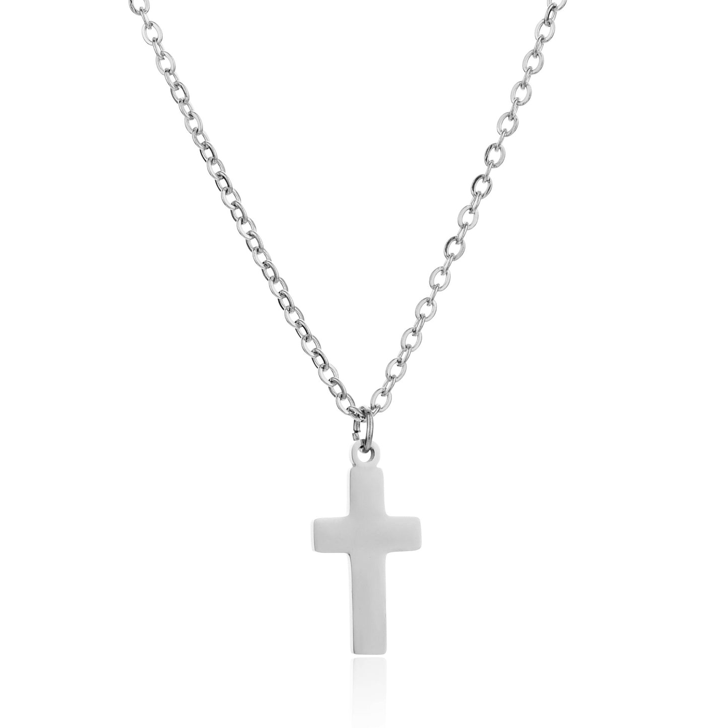 Cross Stainless Steel Gold Plated Pendant Necklace