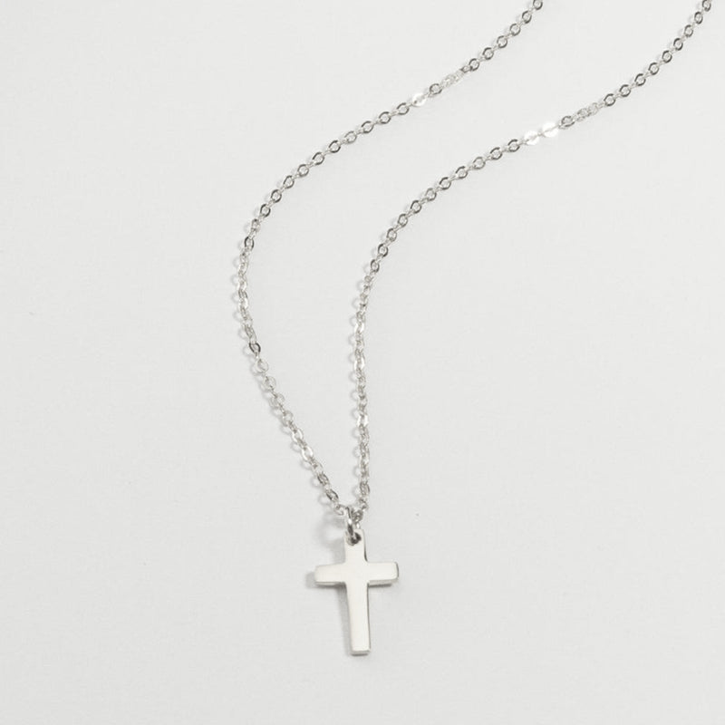 Cross Stainless Steel Gold Plated Pendant Necklace