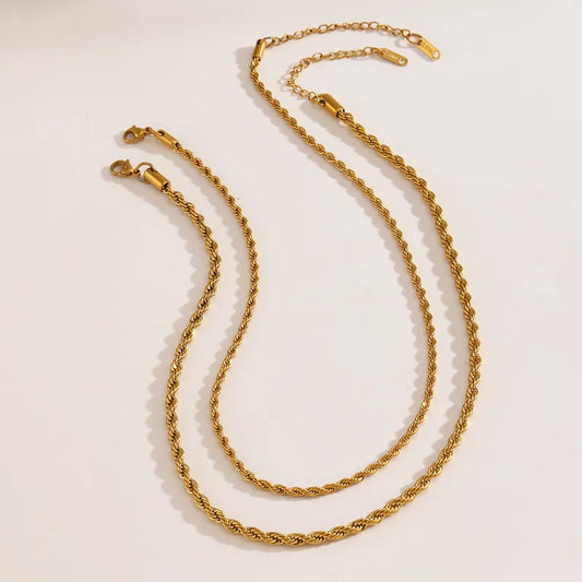 Twist 304 Stainless Steel 18K Gold Plated Plating Necklace