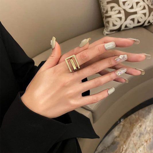 Simple Style Commute Solid Color Stainless Steel Plating Gold Plated Rings