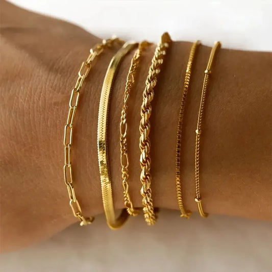 Casual Geometric 304 Stainless Steel 16K Gold Plated White Gold Plated Gold Plated Bracelet