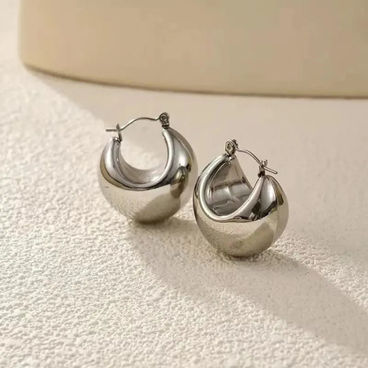 Retro Simple Style Classic Style Solid Color 304 Stainless Steel 18K Gold Plated Earrings