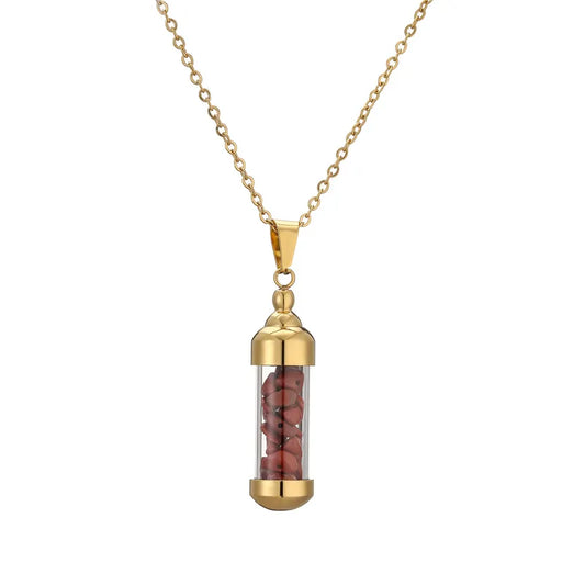 Streetwear Geometric Stainless Steel Gravel Plating 18K Gold Plated Pendant Necklace