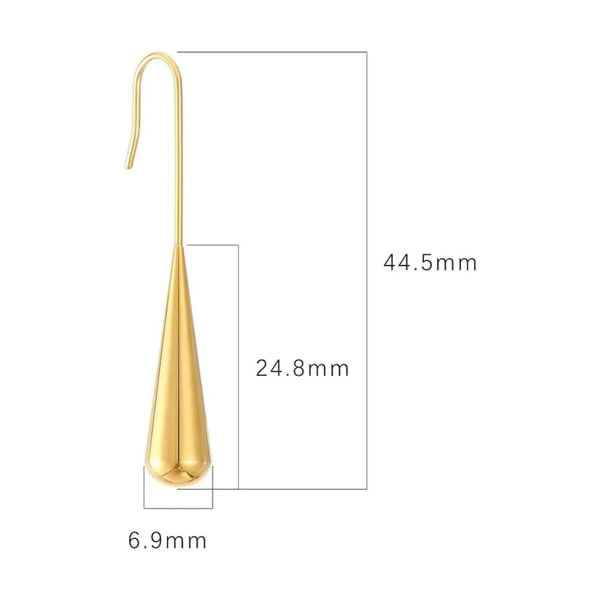 Elegant Simple Style Solid Color Polishing Plating Stainless Steel 18K Gold Plated Drop Earrings