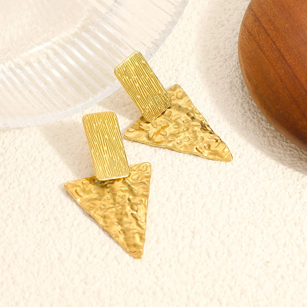 Triangle 18K Gold Plated 304 Stainless Steel Earrings