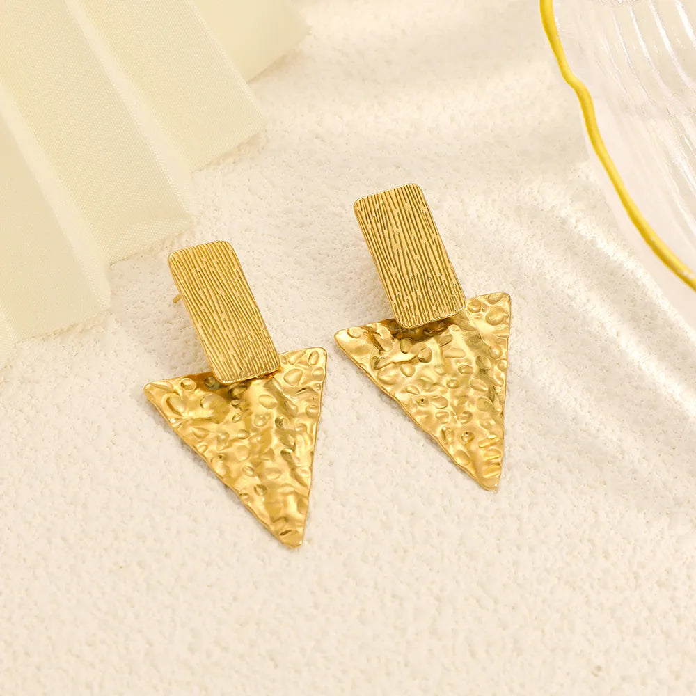 Triangle 18K Gold Plated 304 Stainless Steel Earrings