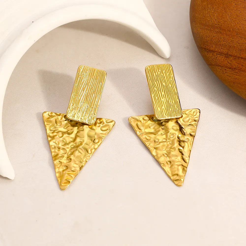 Triangle 18K Gold Plated 304 Stainless Steel Earrings