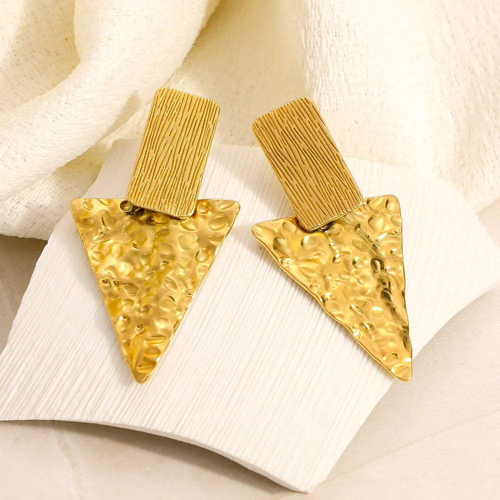 Triangle 18K Gold Plated 304 Stainless Steel Earrings