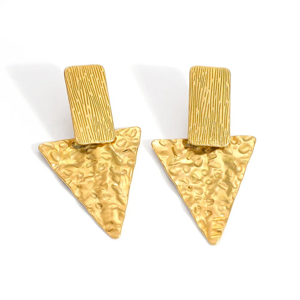 Triangle 18K Gold Plated 304 Stainless Steel Earrings
