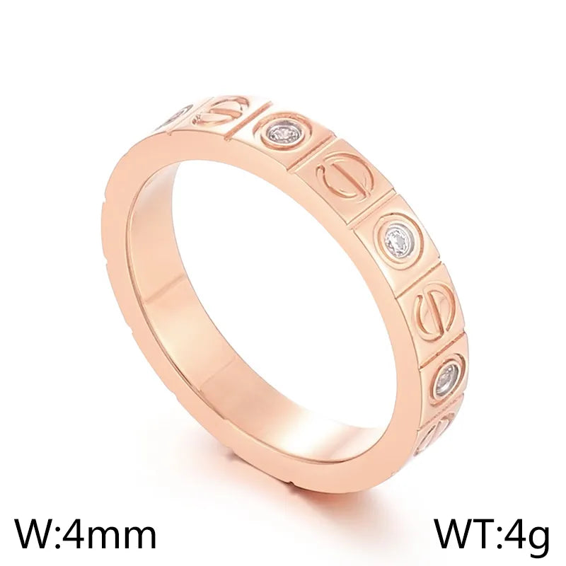 Popular Style Titanium Steel and 18K Gold Plated Ring