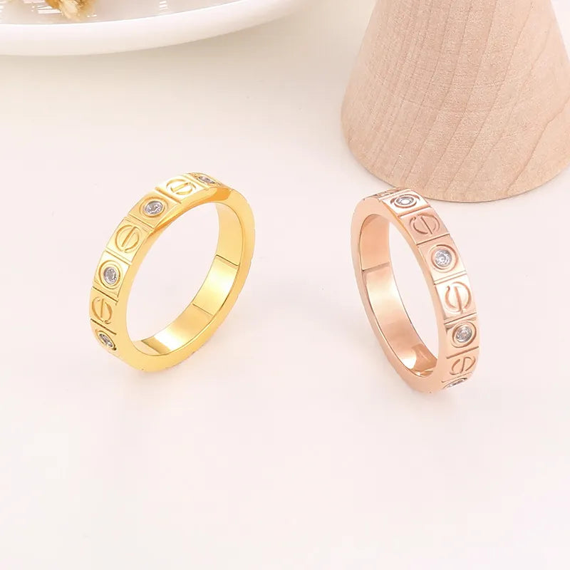 Popular Style Titanium Steel and 18K Gold Plated Ring