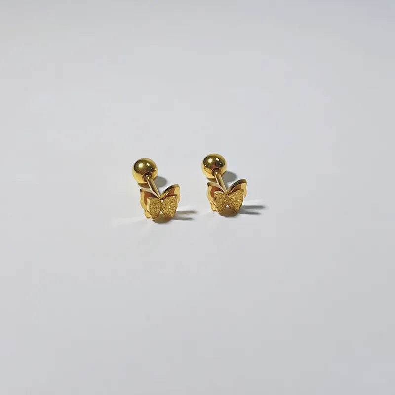 Butterfly Shine 18K Gold Plated 304 Stainless Steel Stud Earring