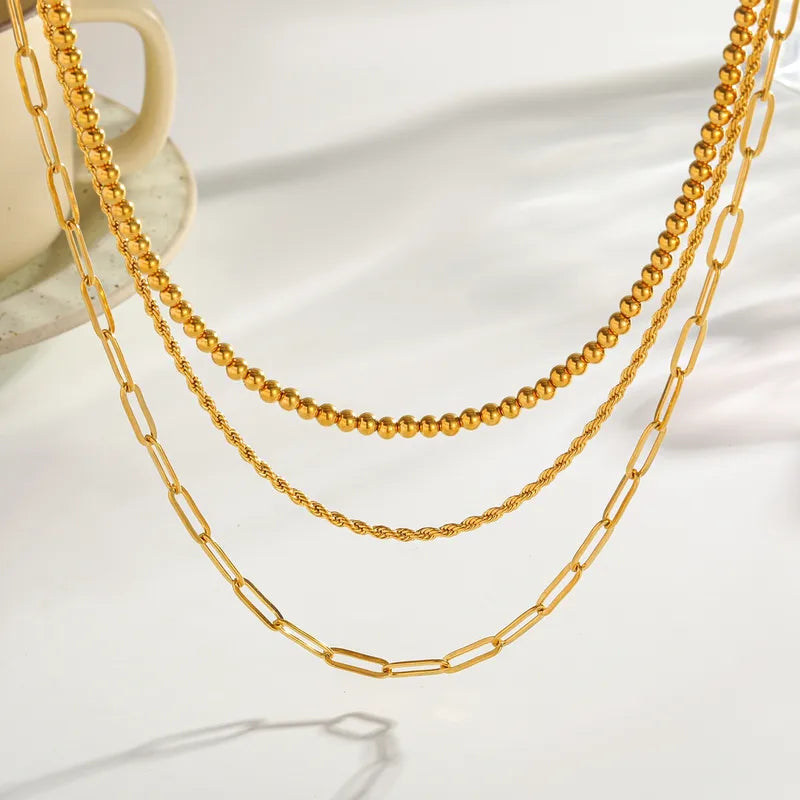 Pattern Chain 18K Gold Plated 304 Stainless Steel Necklace