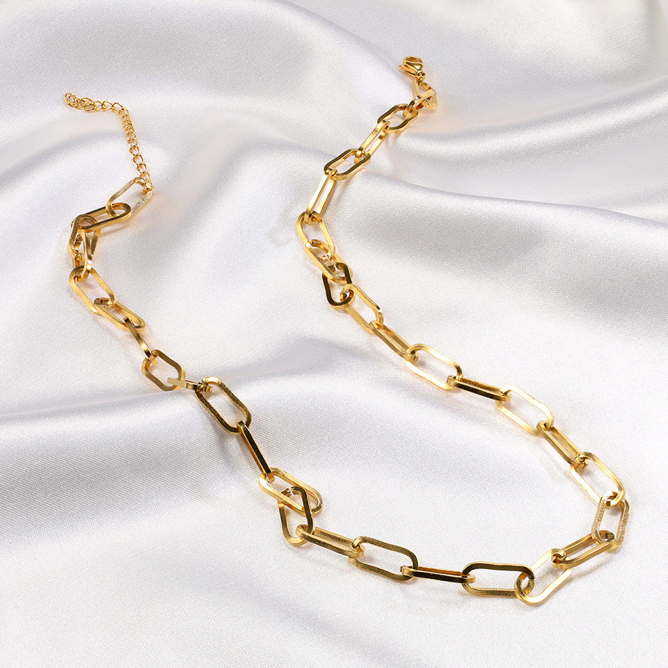 PaperClip 18K Gold Plated 304 Stainless Steel Necklace