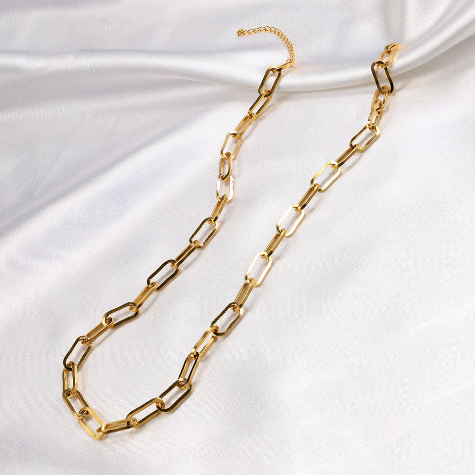 PaperClip 18K Gold Plated 304 Stainless Steel Necklace