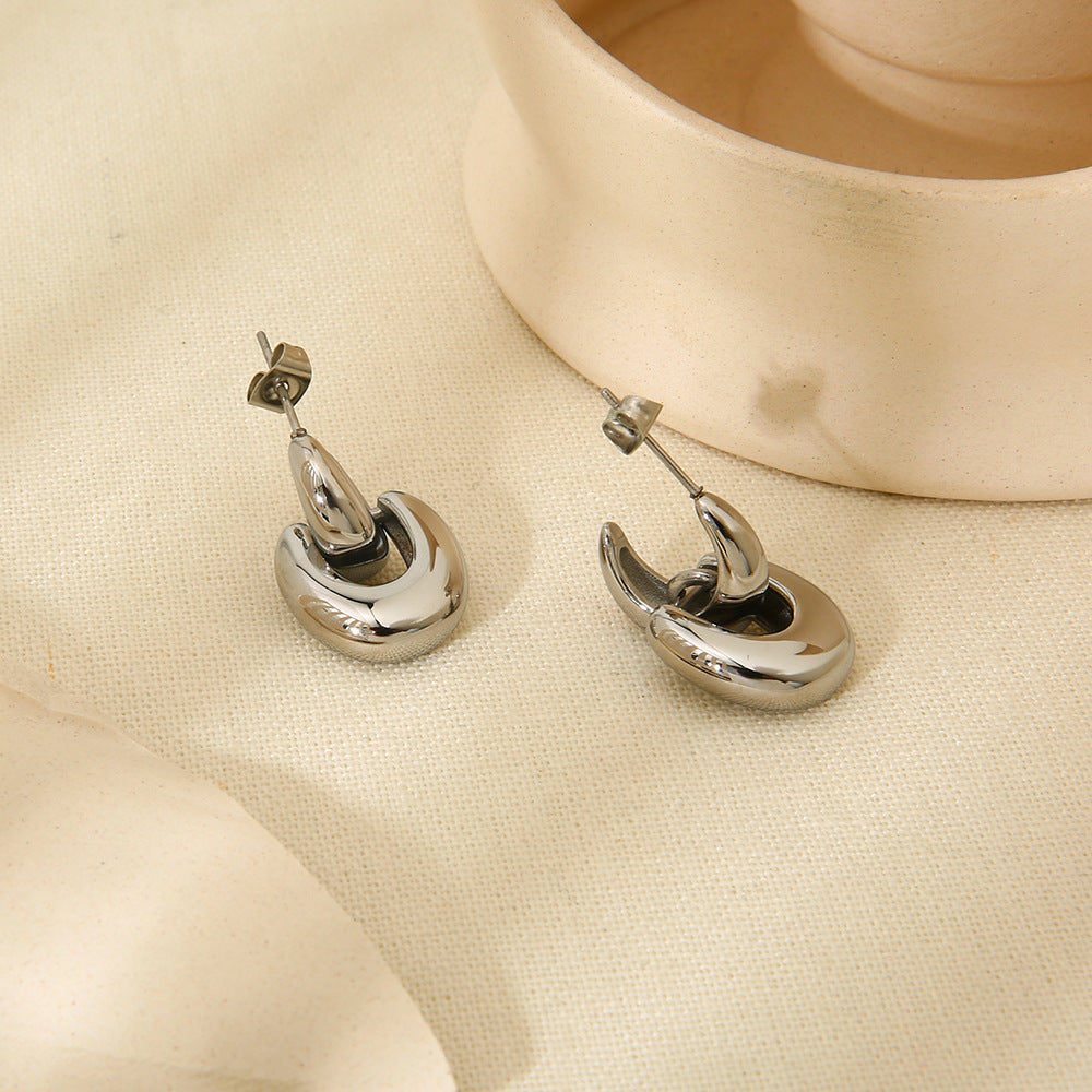 Lady Geometric Plating 304 Stainless Steel Drop Earrings