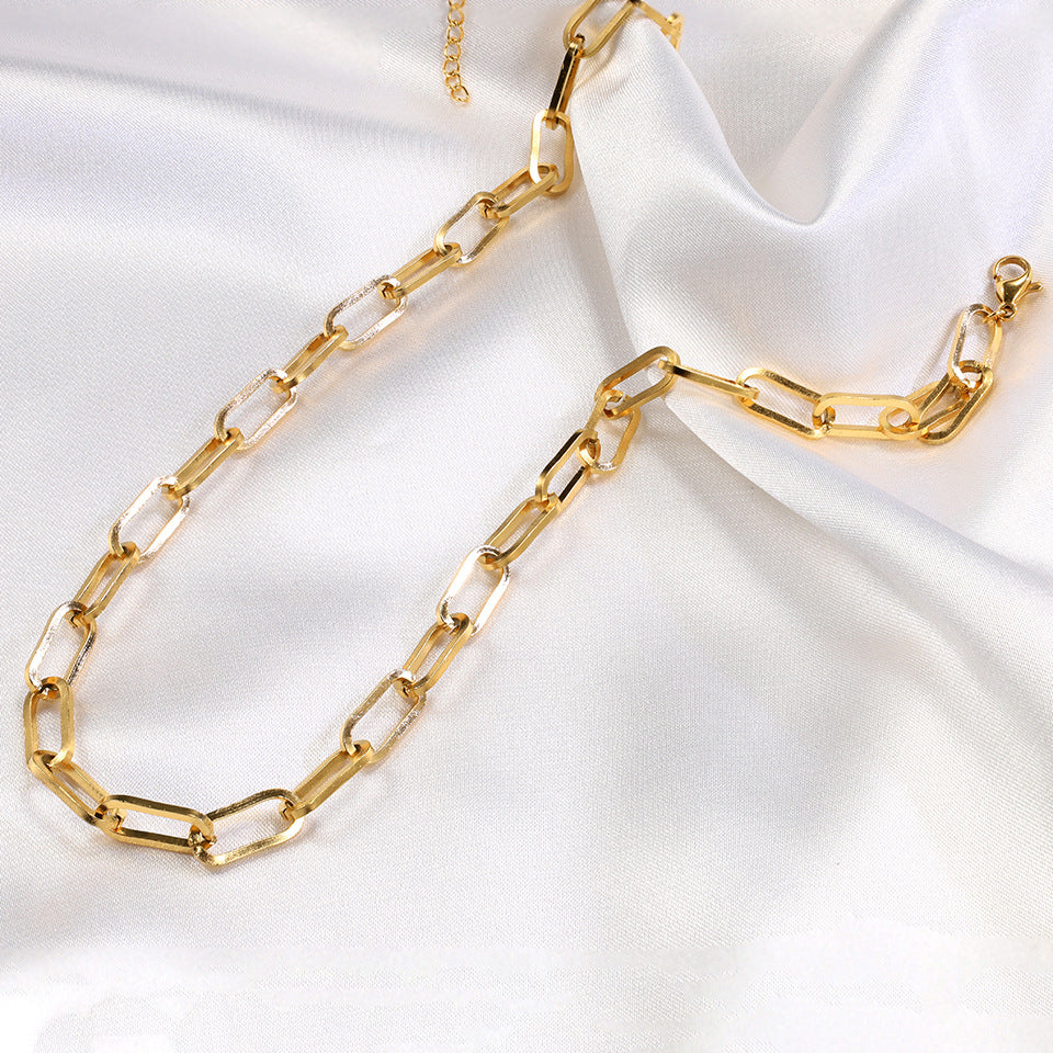 PaperClip 18K Gold Plated 304 Stainless Steel Necklace