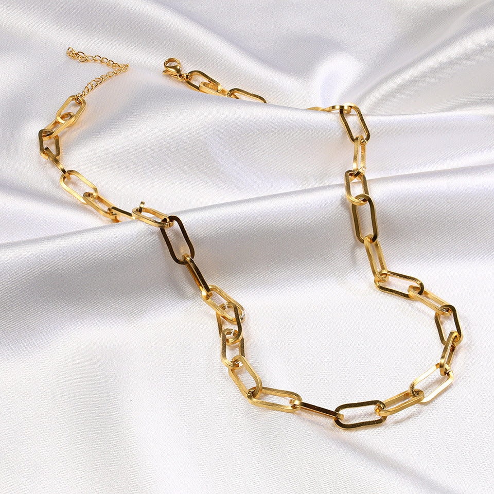 PaperClip 18K Gold Plated 304 Stainless Steel Necklace