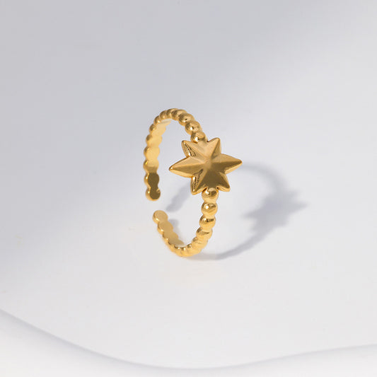 Fashion Star 304 Stainless Steel 18K Gold Plated  Ring