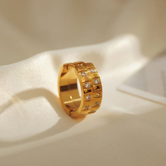 Cartier Style 18K Gold Plated Stainless Steel Earring