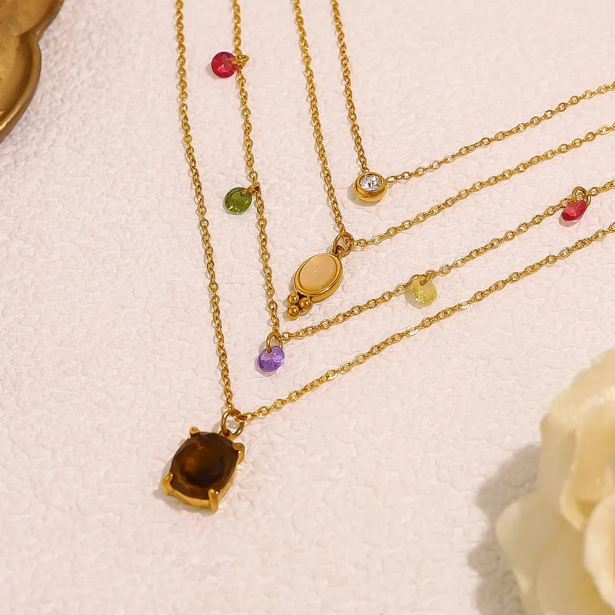 Pretty Worlds 18K Gold Plated 304 Stainless Steel Necklaces