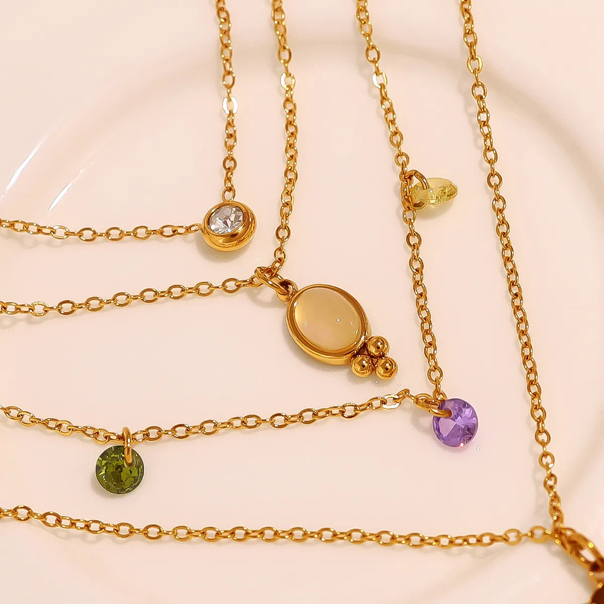 Pretty Worlds 18K Gold Plated 304 Stainless Steel Necklaces