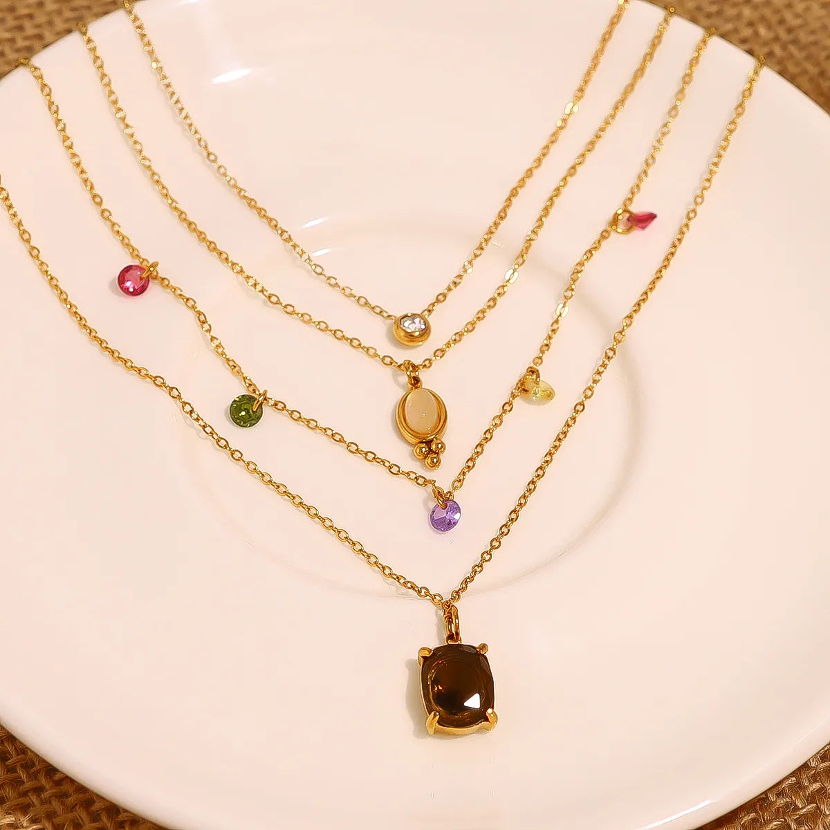 Pretty Worlds 18K Gold Plated 304 Stainless Steel Necklaces