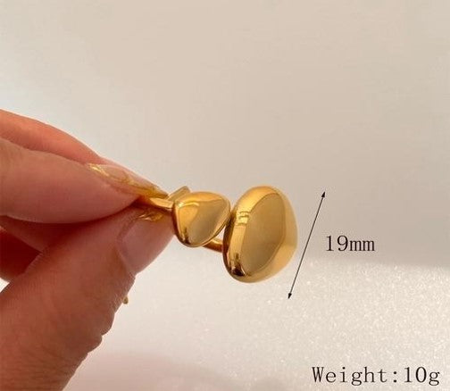 IG Style Exaggerated Simple Style Solid Color 304 Stainless Steel 18K Gold Plated Open Rings