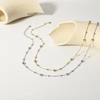 Stainless Steel 18K Gold Plated Vintage Style Plating Eye Acrylic Glass Bead Necklace