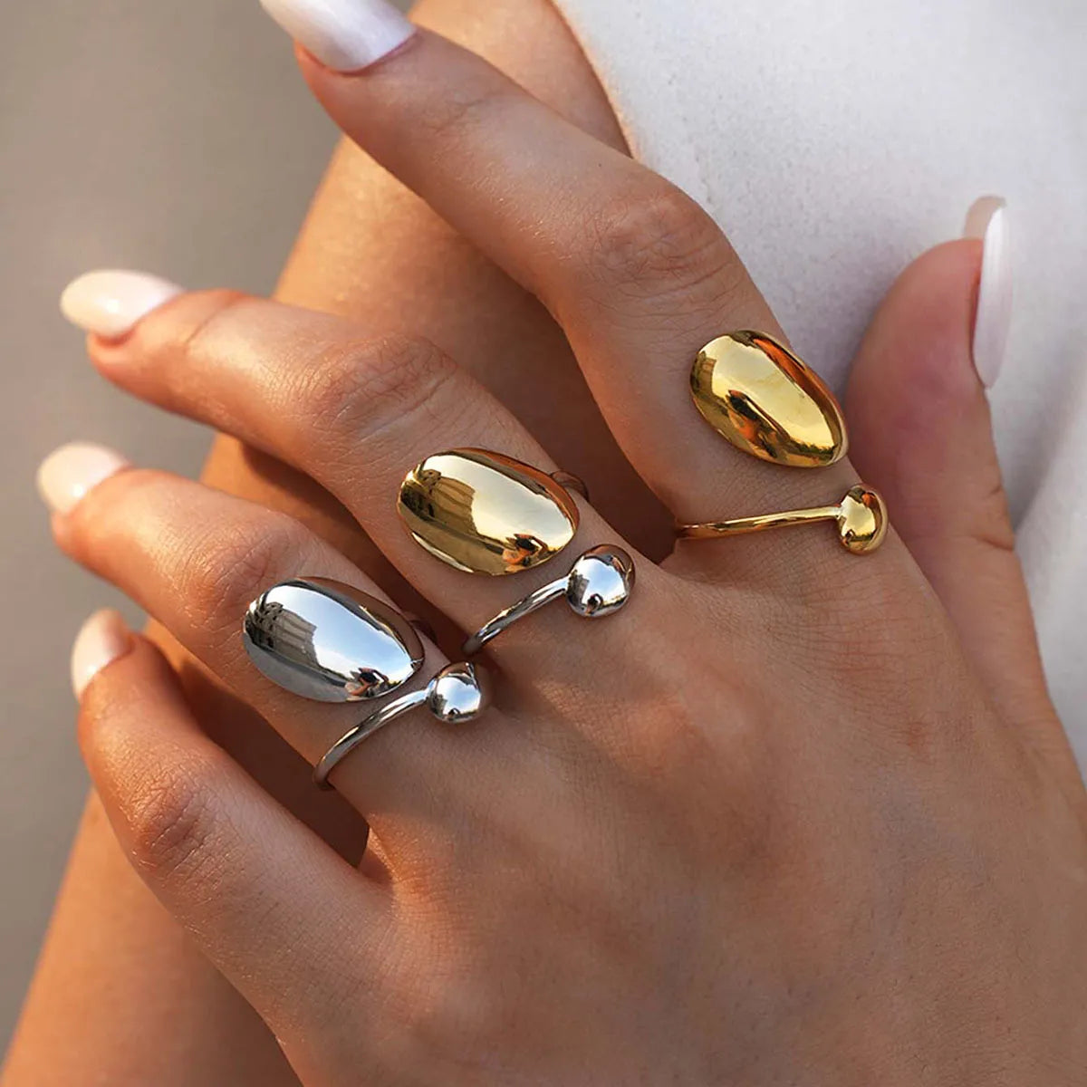 Ladies' Infinity Symbol 18K Gold Plated Stainless Steel Open Ring