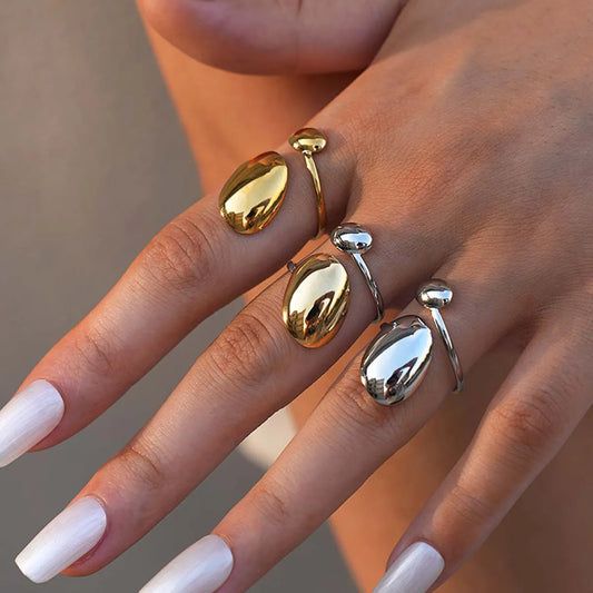 Ladies' Infinity Symbol 18K Gold Plated Stainless Steel Open Ring