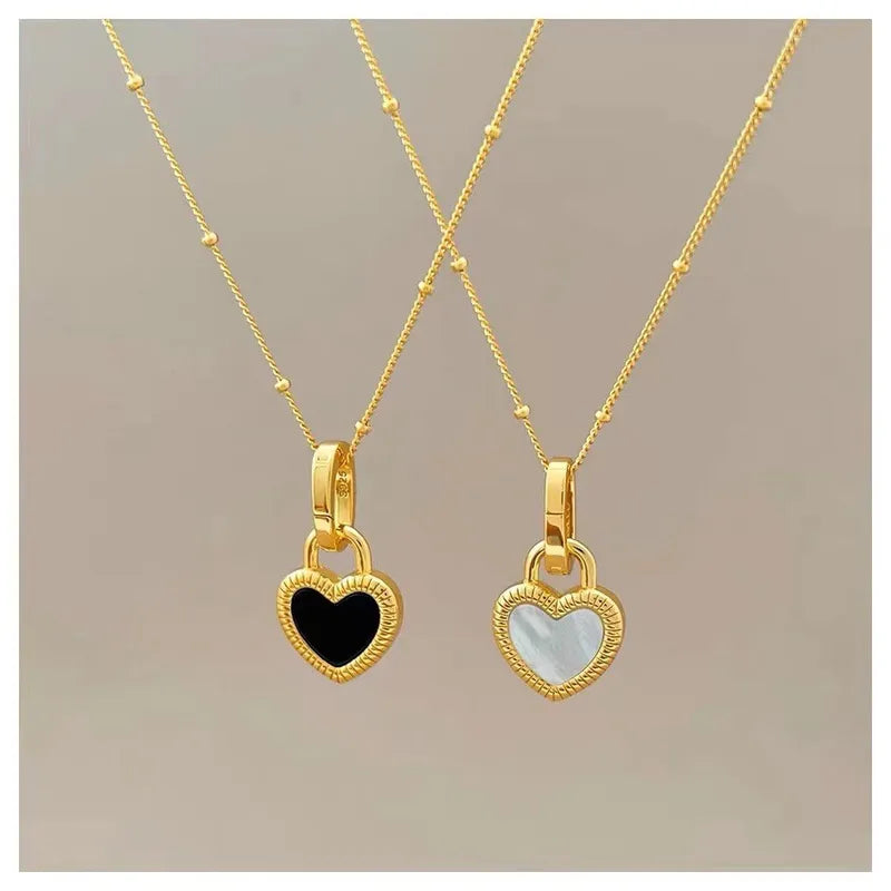 Heart Shape Plating Titanium Steel Necklace