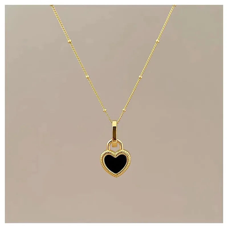 Heart Shape Plating Titanium Steel Necklace