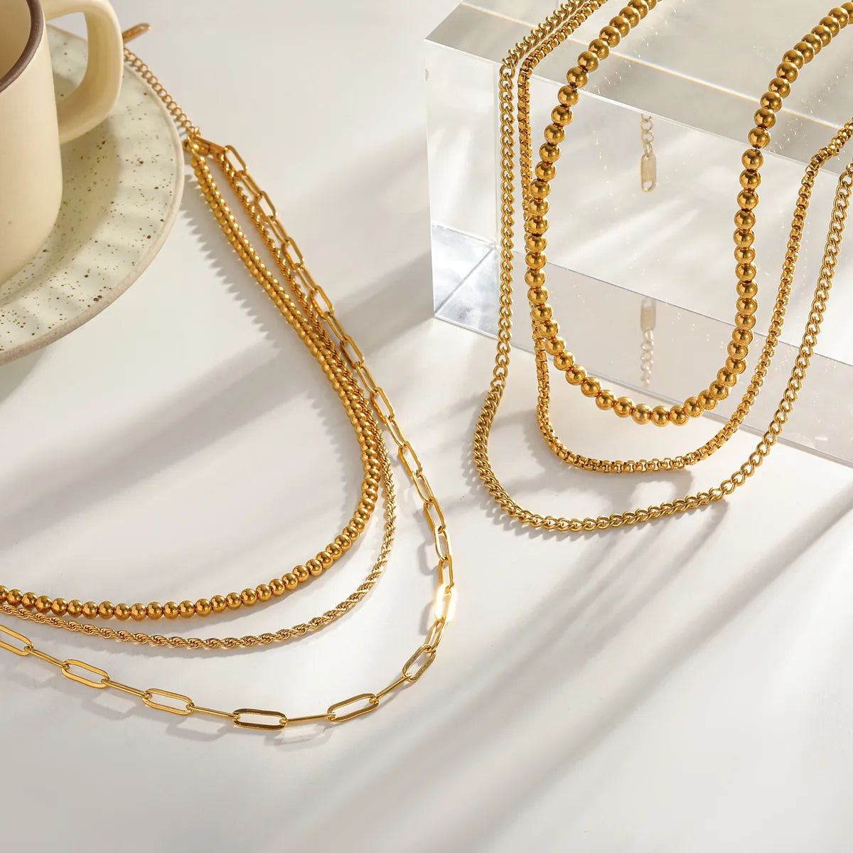 Pattern Chain 18K Gold Plated 304 Stainless Steel Necklace