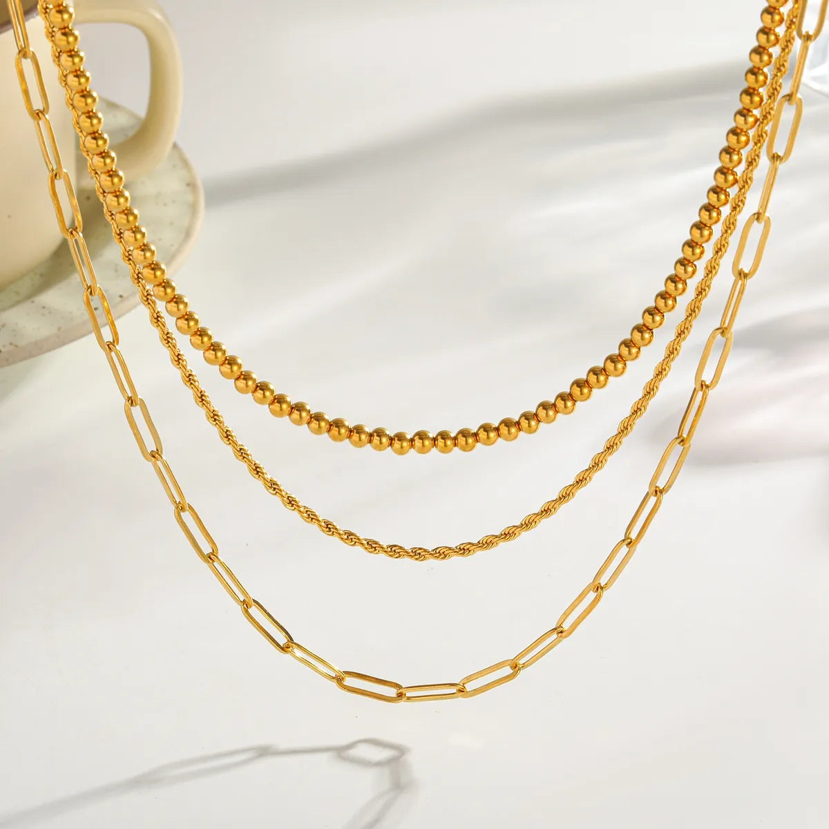 Pattern Chain 18K Gold Plated 304 Stainless Steel Necklace