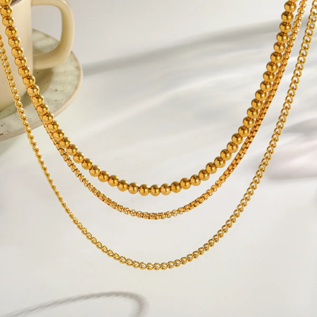 Pattern Chain 18K Gold Plated 304 Stainless Steel Necklace